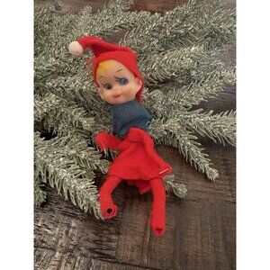 Vintage Christmas Pixie Elf Doll Knee Hugger
